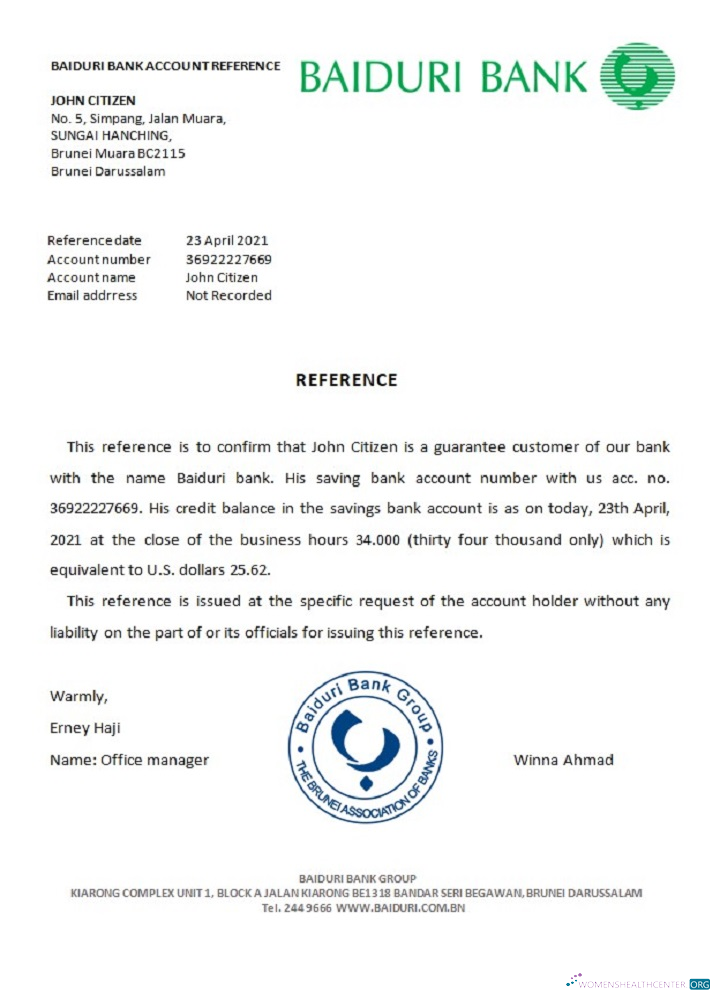 Download Brunei Baiduri bank reference Photoshop template